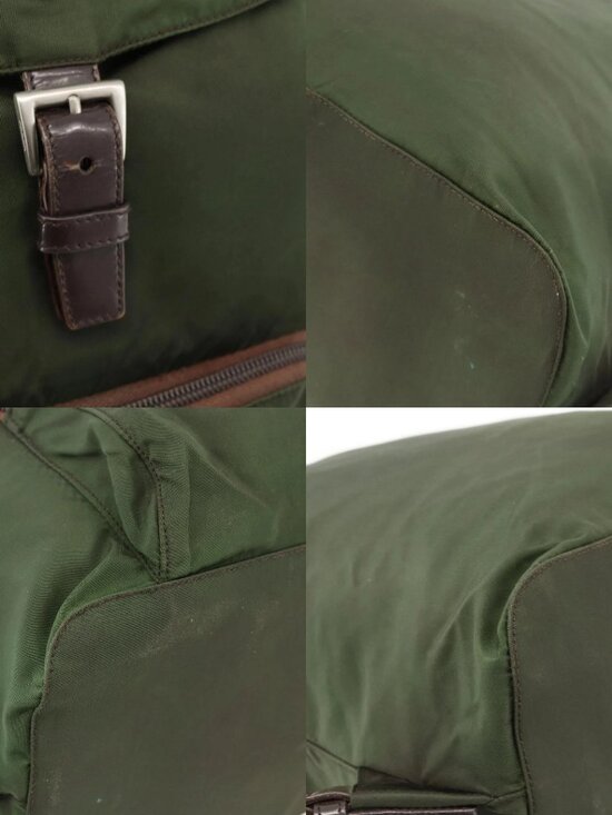 PRADA Backpack Nylon Green Auth 174836 main image 12